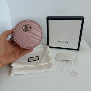 Authentic Gucci Marmont Coin Purse, blush pink leather